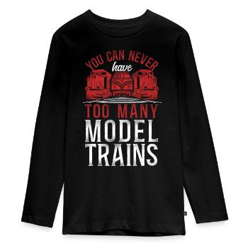 Conducteur de train diesel de marchandises - T-shirt manches longues Premium Ado - noir - Devant - AI Model Kid Female (0cm)