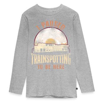 Conducteur de train diesel de marchandises - T-shirt manches longues Premium Ado - gris chiné - Devant