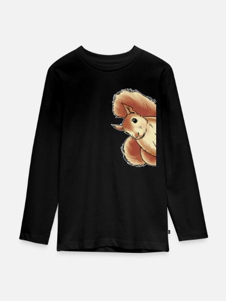 Lustiges Eichhörnchen, Eichhörnchen, Eichhörnchen - Teenager Premium Bio Langarmshirt - Schwarz