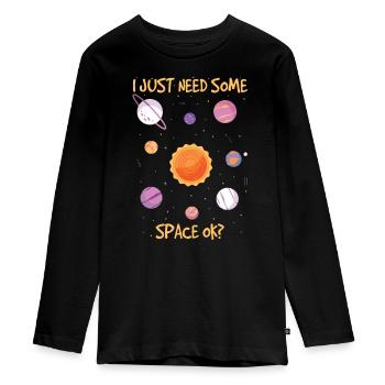 Ich Brauche Nur Etwas Weltraum Okay? Teleskop - Teenager Premium Bio Langarmshirt - Schwarz - Vorne - AI Model Kid Female (0cm)