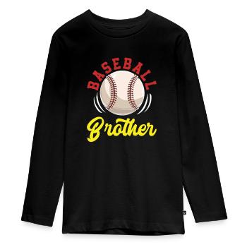 Frère Baseball - T-shirt manches longues Premium Ado - noir - Devant - AI Model Kid Female (0cm)