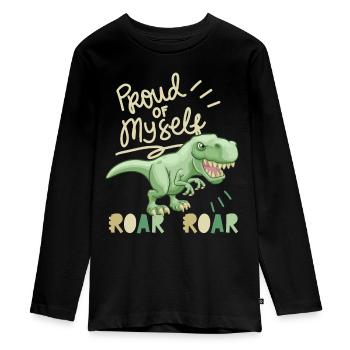 Motivation Inspiration, Dire avec Dinosaur - T-shirt manches longues Premium Ado - noir - Devant - AI Model Kid Female (0cm)