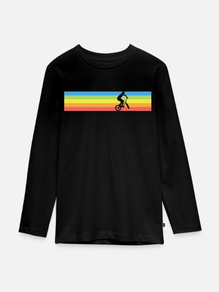 Retro BMX - Teenager Premium Bio Langarmshirt - Schwarz