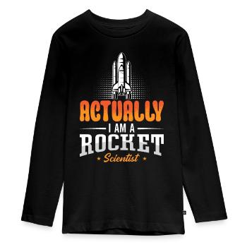 Ingénieur aérospatial en fait je suis une science des fusées - T-shirt manches longues Premium Ado - noir - Devant - AI Model Kid Female (0cm)