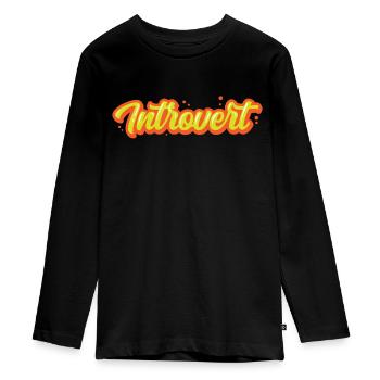 Introvertiert Schüchtern Introvertierter Sarkasmus - Teenager Premium Bio Langarmshirt - Schwarz - Vorne - AI Model Kid Female (0cm)