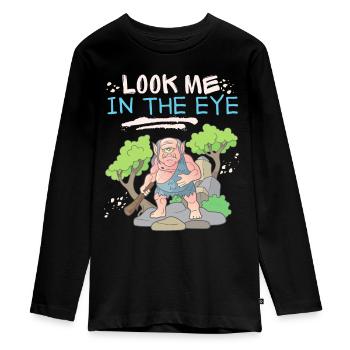 Cyclops, zombie, zombie monster, funny saying - Teenager Premium Organic Long Sleeve Shirt - black - Front - AI Model Kid Female (0cm)