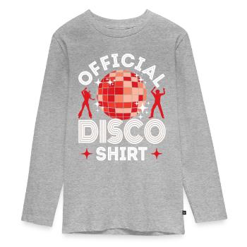 Disco 80er 70er Jahre Disko Party Outfit Discothek - Teenager Premium Bio Langarmshirt - Grau meliert - Vorne