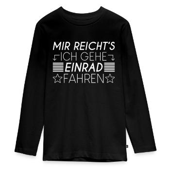 Einrad Spruch - Teenager Premium Bio Langarmshirt - Schwarz - Vorne - AI Model Kid Female (0cm)