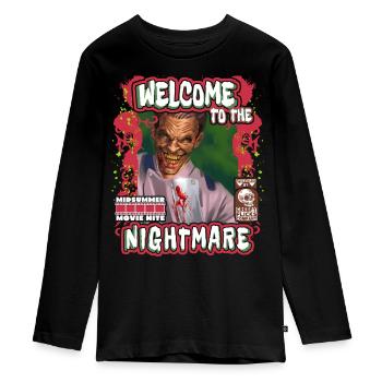 Horror-Movie, Horror Film, Nightmare-Film Kinofilm - Teenager Premium Bio Langarmshirt - Schwarz - Vorne - AI Model Kid Female (0cm)