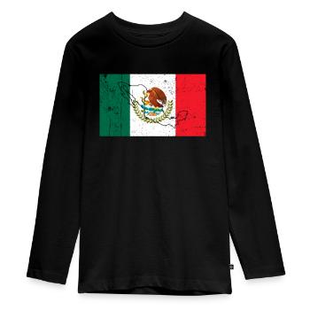 Drapeau du Mexique - T-shirt manches longues Premium Ado - noir - Devant - AI Model Kid Female (0cm)