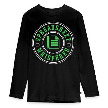 Spreadsheet Kollege Tabelle Arbeit Buchhalter - Teenager Premium Bio Langarmshirt - Schwarz - Vorne - AI Model Kid Female (0cm)