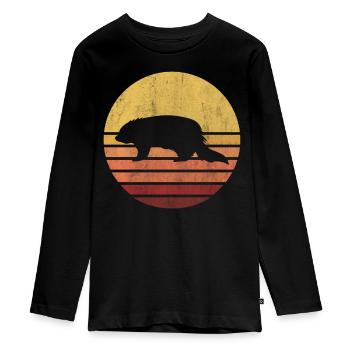 Binturong Tier - Teenager Premium Bio Langarmshirt - Schwarz - Vorne - AI Model Kid Female (0cm)