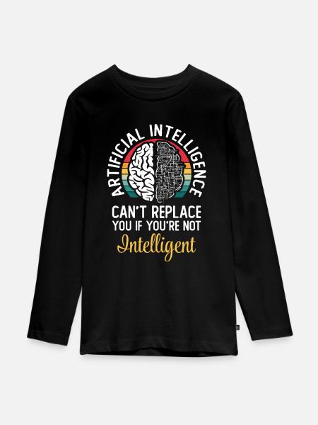 Artificial Intelligence Algorithmus Brain - Teenager Premium Bio Langarmshirt - Schwarz