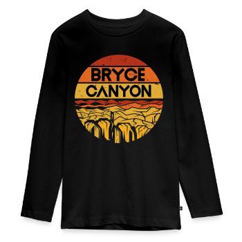 Bryce Canyon National Park Tourist Souvenir Utah Wa - T-shirt manches longues Premium Ado - noir - Devant - AI Model Kid Female (0cm)