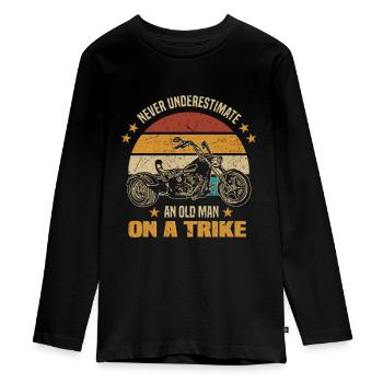 Trike - T-shirt manches longues Premium Ado - noir - Devant - AI Model Kid Female (0cm)