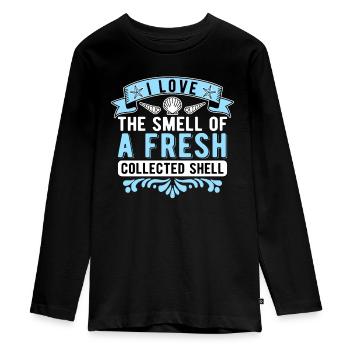 Collecteur de coquillages Odeur De Coquillages Frais - T-shirt manches longues Premium Ado - noir - Devant - AI Model Kid Female (0cm)