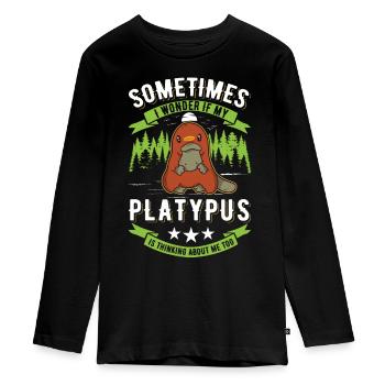 Ornithorynque Orthographe Ornithorynque - T-shirt manches longues Premium Ado - noir - Devant - AI Model Kid Female (0cm)