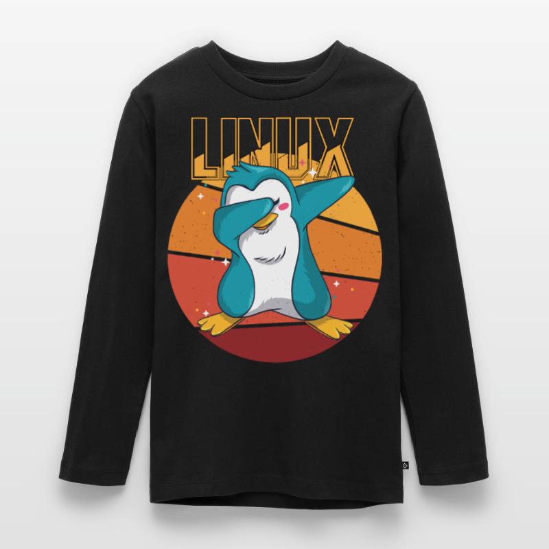 Geek Linux Root Party Penguin Nerd Programmer Comp Teenager Premium Bio Langarmshirt