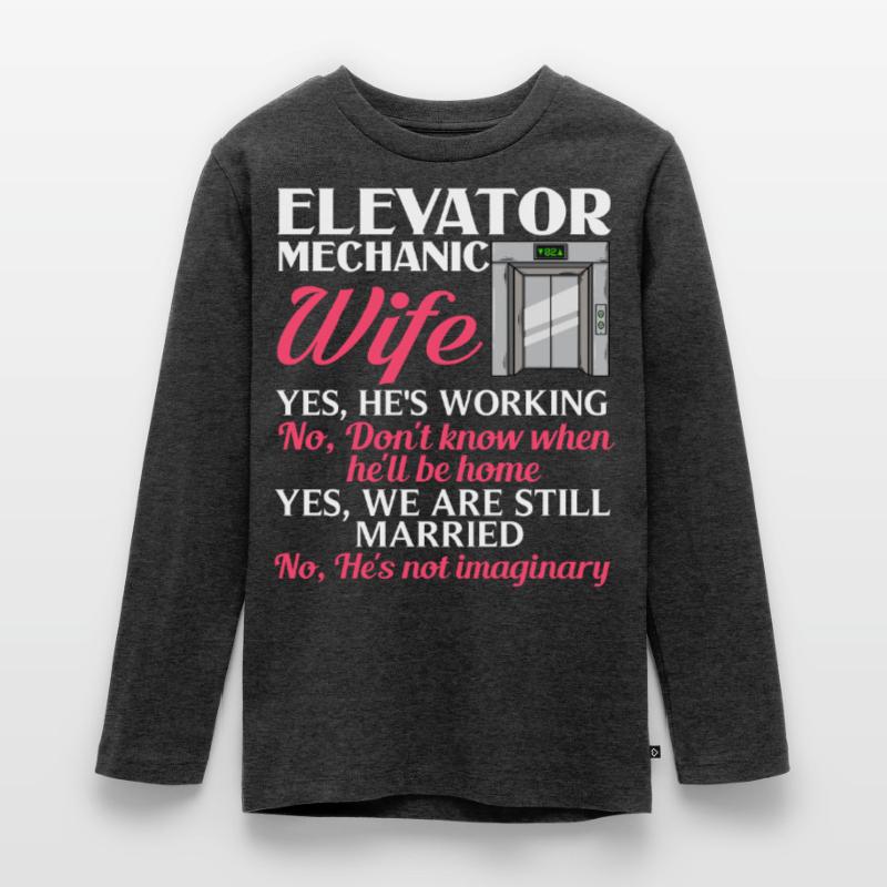 Elevator Elevator System Technician Woman Elevator Elevator Teenager Premium Organic Long Sleeve Shirt