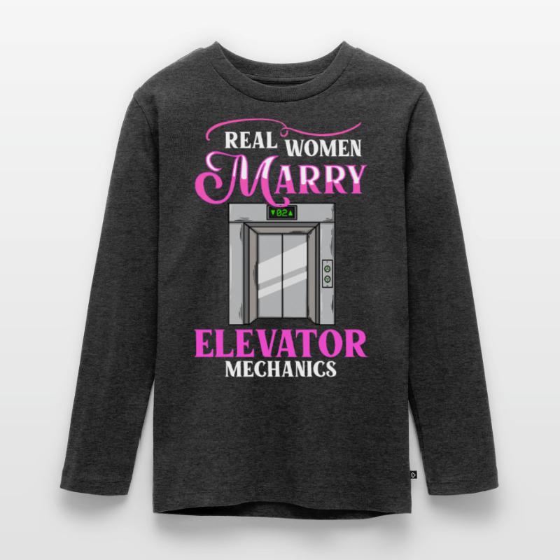 Elevator Elevator System Technician Woman Elevator Elevator Teenager Premium Organic Long Sleeve Shirt