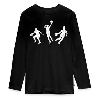 Basketball Geschenk für Basketballspieler - Teenager Premium Bio Langarmshirt - Schwarz - Vorne - AI Model Kid Female (0cm)