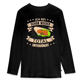 Kebab Dönerspieß Dönerladen Dürum Döner für Döner - Teenager Premium Bio Langarmshirt - Schwarz - Vorne - AI Model Kid Female (0cm)