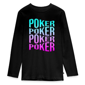 poker - T-shirt manches longues Premium Ado - noir - Devant - AI Model Kid Female (0cm)
