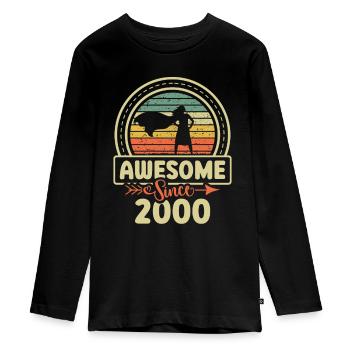 Awesome Since 2000 Decade 2000 Vintage Era - Teenager Premium Organic Long Sleeve Shirt - black - Front - AI Model Kid Female (0cm)