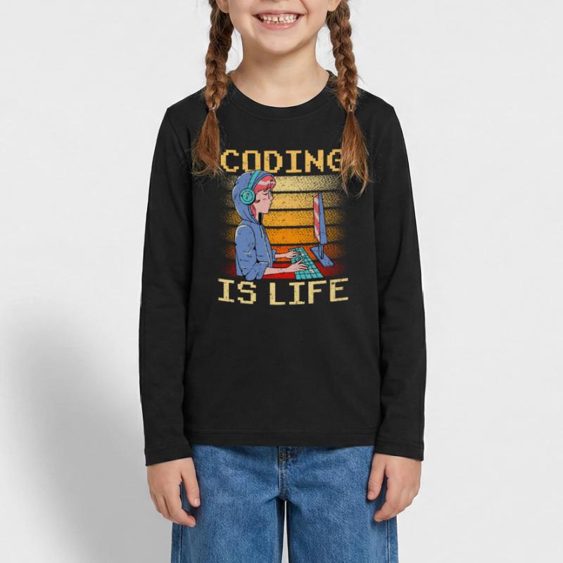 Coding is Life Coder Code Programmer T-shirt manches longues Premium Ado
