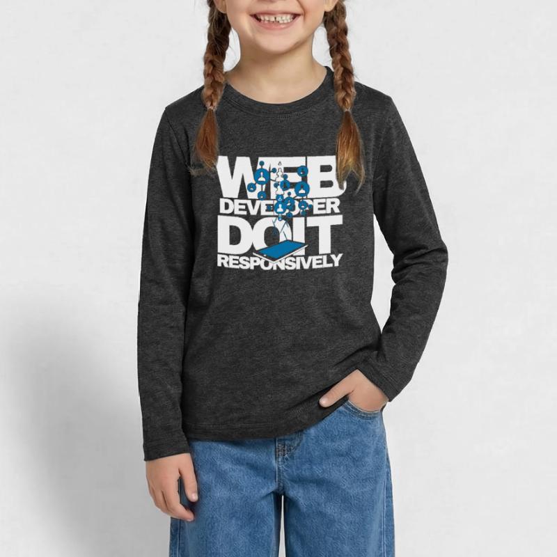 Programme de site Web Développeur Web réactif T-shirt manches longues Premium Ado