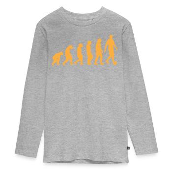 Soccer Player Soccer Lover - Soccer Evolution - Teenager Premium Organic Long Sleeve Shirt - heather grey - Front