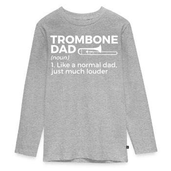 Trombone Musician Brass Band - Teenager Premium Organic Long Sleeve Shirt - heather grey - Front