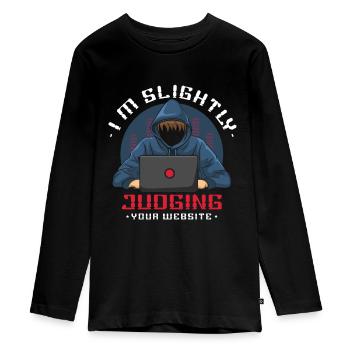 Je juge votre développeur web de site web facilement - T-shirt manches longues Premium Ado - noir - Devant - AI Model Kid Female (0cm)