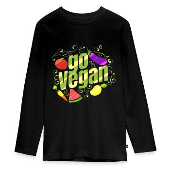 Watermelon, Eggplant, Carrot, Tomato And Pear - - Teenager Premium Bio Langarmshirt - Schwarz - Vorne - AI Model Kid Female (0cm)