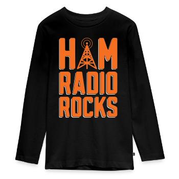 Ham Radio Rocks Loves Frequency Ham Radio Operator - Teenager Premium Bio Langarmshirt - Schwarz - Vorne - AI Model Kid Female (0cm)