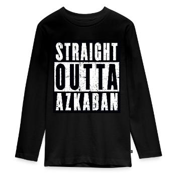 Straight Outta Askaban - Teenager Premium Bio Langarmshirt - Schwarz - Vorne - AI Model Kid Female (0cm)