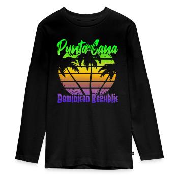 Punta Cana République dominicaine - T-shirt manches longues Premium Ado - noir - Devant - AI Model Kid Female (0cm)