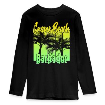 Crane Beach Barbados - Teenager Premium Bio Langarmshirt - Schwarz - Vorne - AI Model Kid Female (0cm)