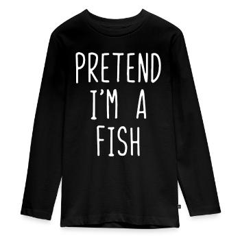 Tu so, als wäre ich ein Fisch Kostüm Halloween Lazy Easycrab - Teenager Premium Bio Langarmshirt - Schwarz - Vorne - AI Model Kid Female (0cm)