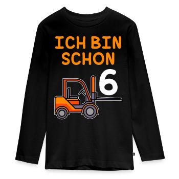 6. Geburtstag Junge 6 Jahre - Teenager Premium Bio Langarmshirt - Schwarz - Vorne - AI Model Kid Female (0cm)