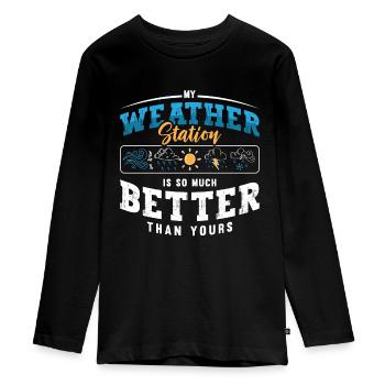 Météorologie Ma station météo Scientist Prévisions - T-shirt manches longues Premium Ado - noir - Devant - AI Model Kid Female (0cm)