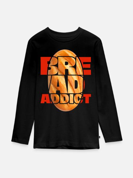 Brot, lustiger Spruch - Teenager Premium Bio Langarmshirt - Schwarz