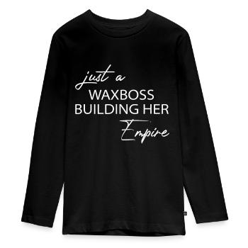 Just A Wax Boss Building Her Empire Specialist Wax - Teenager Premium Organic Long Sleeve Shirt - black - Front - AI Model Kid Female (0cm)