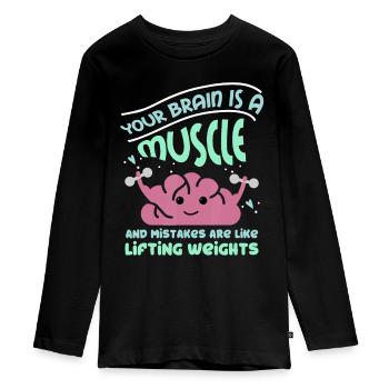 Conception de l’enseignant de l’ de croissance, conception inspirantesc - T-shirt manches longues Premium Ado - noir - Devant - AI Model Kid Female (0cm)