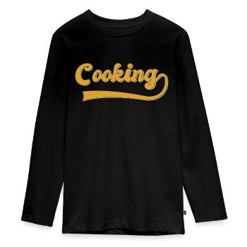 Cook - Teenager Premium Organic Long Sleeve Shirt - black - Front - AI Model Kid Female (0cm)