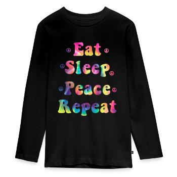 Hippy - Teenager Premium Organic Long Sleeve Shirt - black - Front - AI Model Kid Female (0cm)