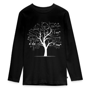 Funny AP Calculus Algebra Tree Math Teacher Nerd G - Teenager Premium Organic Long Sleeve Shirt - black - Front - AI Model Kid Female (0cm)