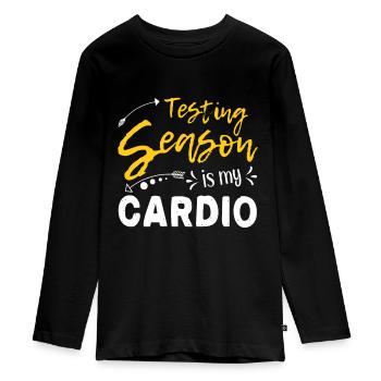 Testing Day for Teachers - Testing Season Is My Ca - Teenager Premium Organic Long Sleeve Shirt - black - Front - AI Model Kid Female (0cm)