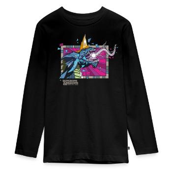 Dungeons & Dragons DND Blauer Drache - Teenager Premium Bio Langarmshirt - Schwarz - Vorne - AI Model Kid Female (0cm)