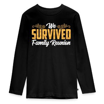 Nous avons survécu à la réunification familiale - T-shirt manches longues Premium Ado - noir - Devant - AI Model Kid Female (0cm)